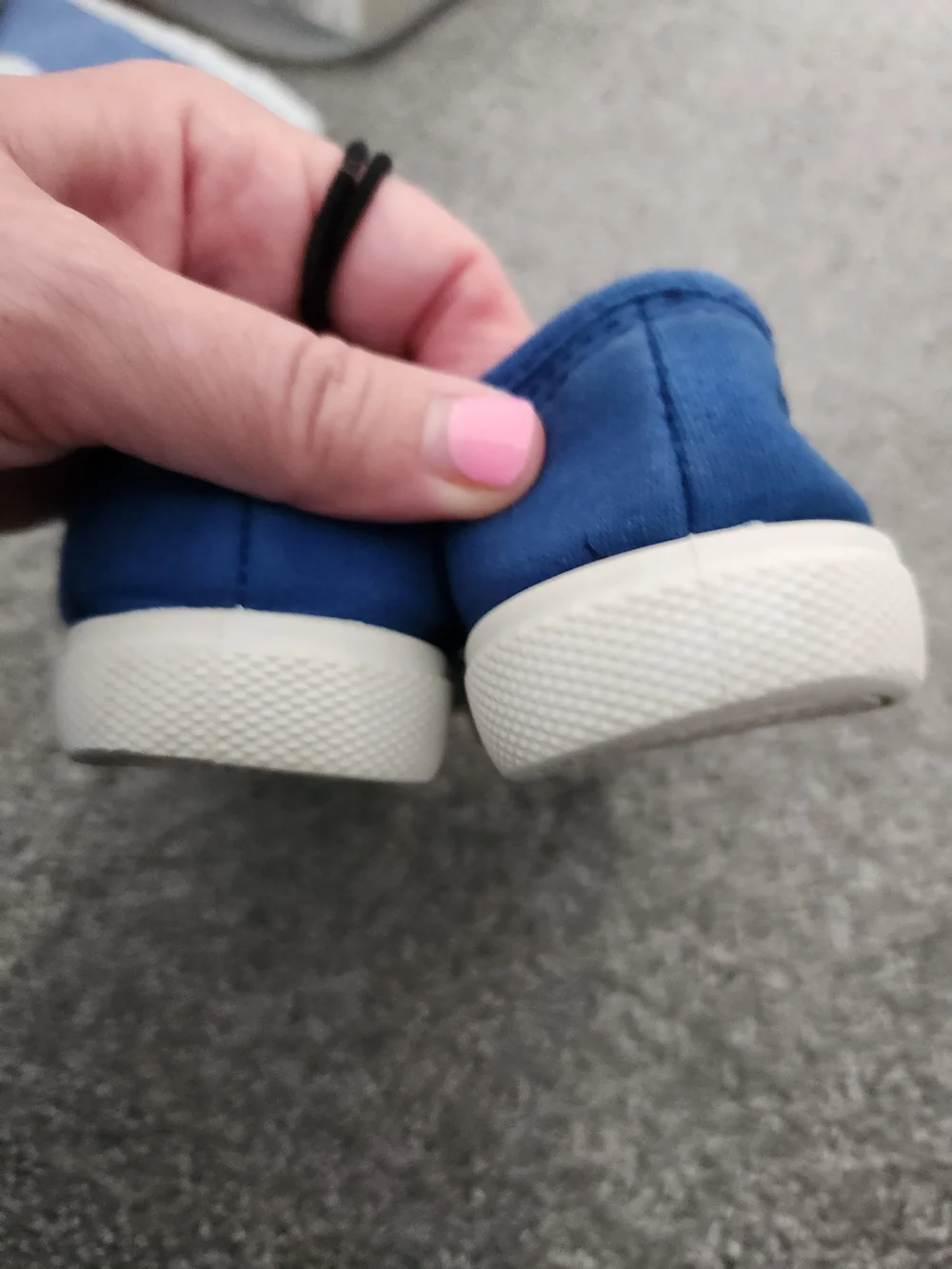 Blue Canvas Slip-On Sneakers with Black Dinosaur Print Size 8